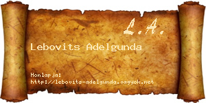 Lebovits Adelgunda névjegykártya